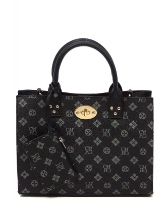 CM Monogram 3-in-1 Satchel CM2703 BLACK